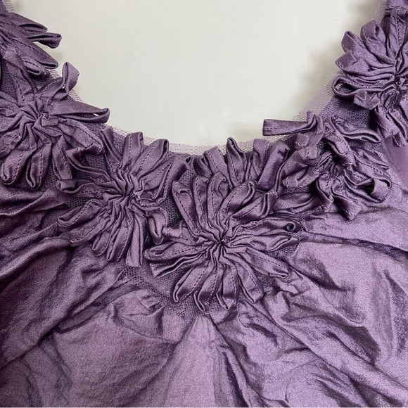 Stunning BCBGMAXAZRIA mini dress purple metallic dress silky bodycon wisteria 6 - Picture 6 of 15